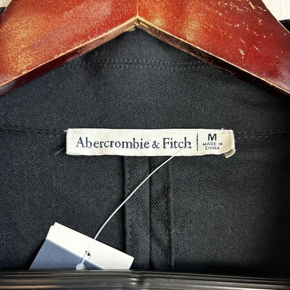 Abercrombie & Fitch Blazer Dress size Medium Black long sleeve Double Breasted - Image 5