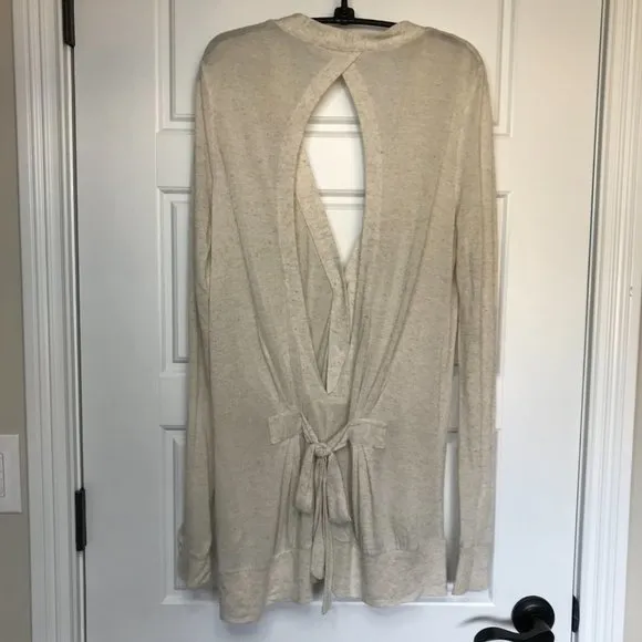 Pilcro and The Letterpress Rayon,‎ Linen Open Back Button Front Cardigan Small - Image 3