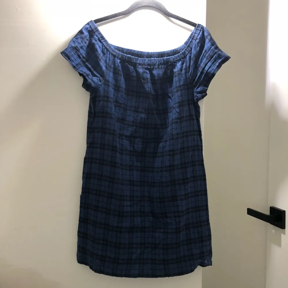 Madewell Plaid Off Shoulder Dress - Image 3