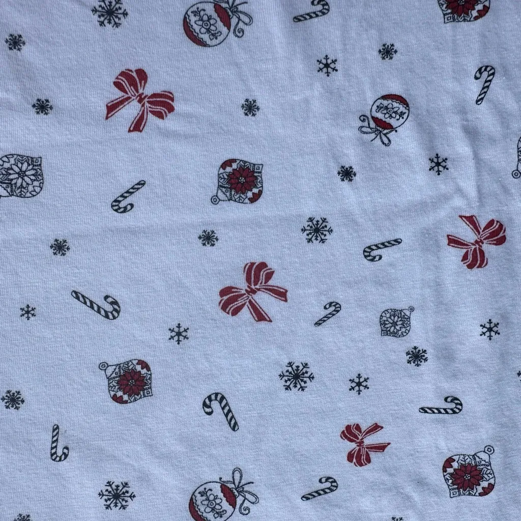 Primark Christmas Print Short Sleeve Tee in White Size XS Festive Holiday Winter - Image 5