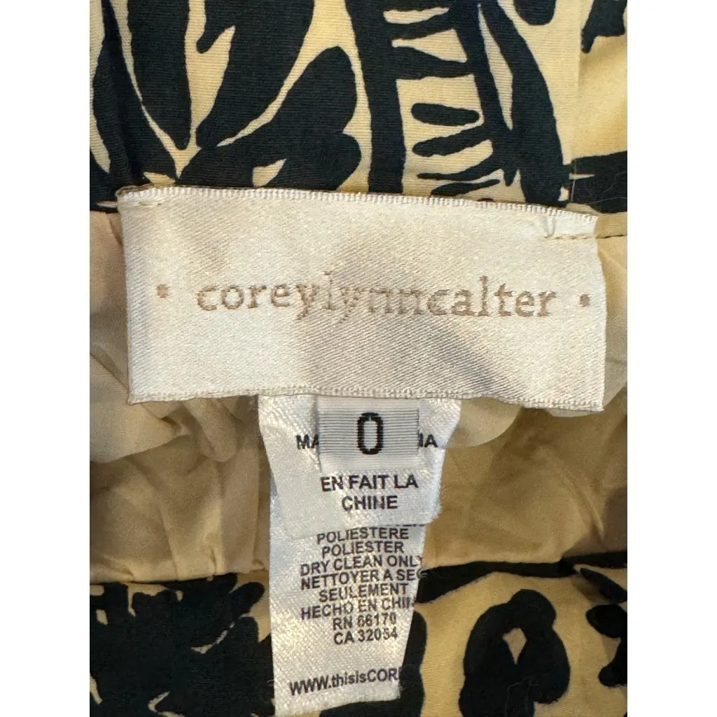 Anthropologie Corey Lynn Calter Skirt Women 0‎ Tan Black Palm Garden A Line Mini - Image 10