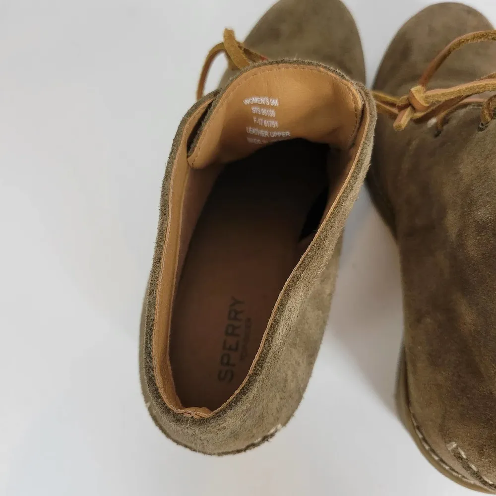 Sperry Stella Prow Women Chukka Boots Size 9 Brown Suede Wedge Heel Ankle Bootie - Image 6