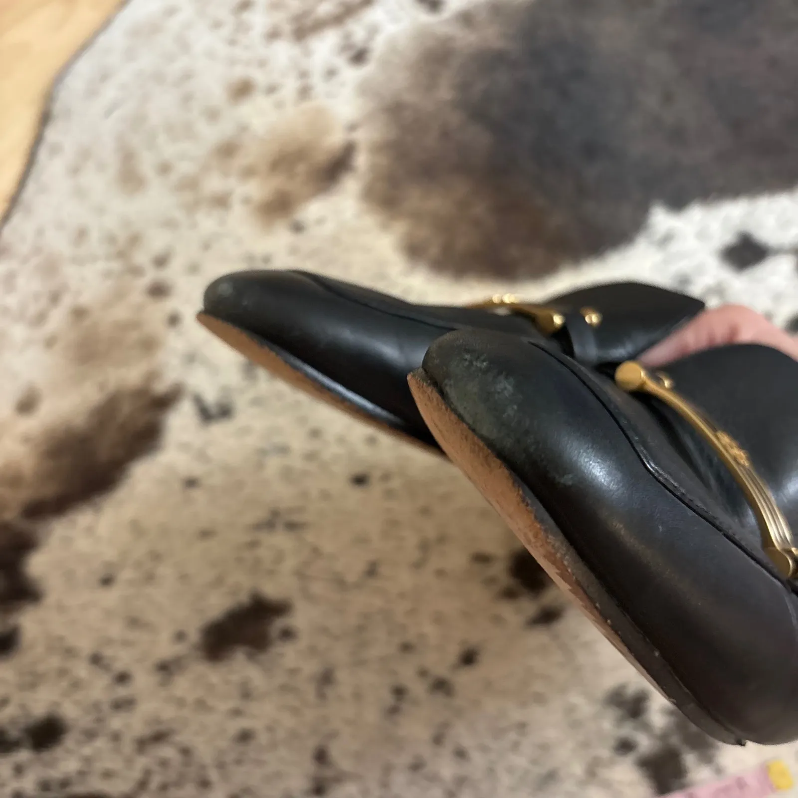 TORY BURCH Amelia Backless Loafer Mule Flat Black Leather Size 10.5 - Image 9