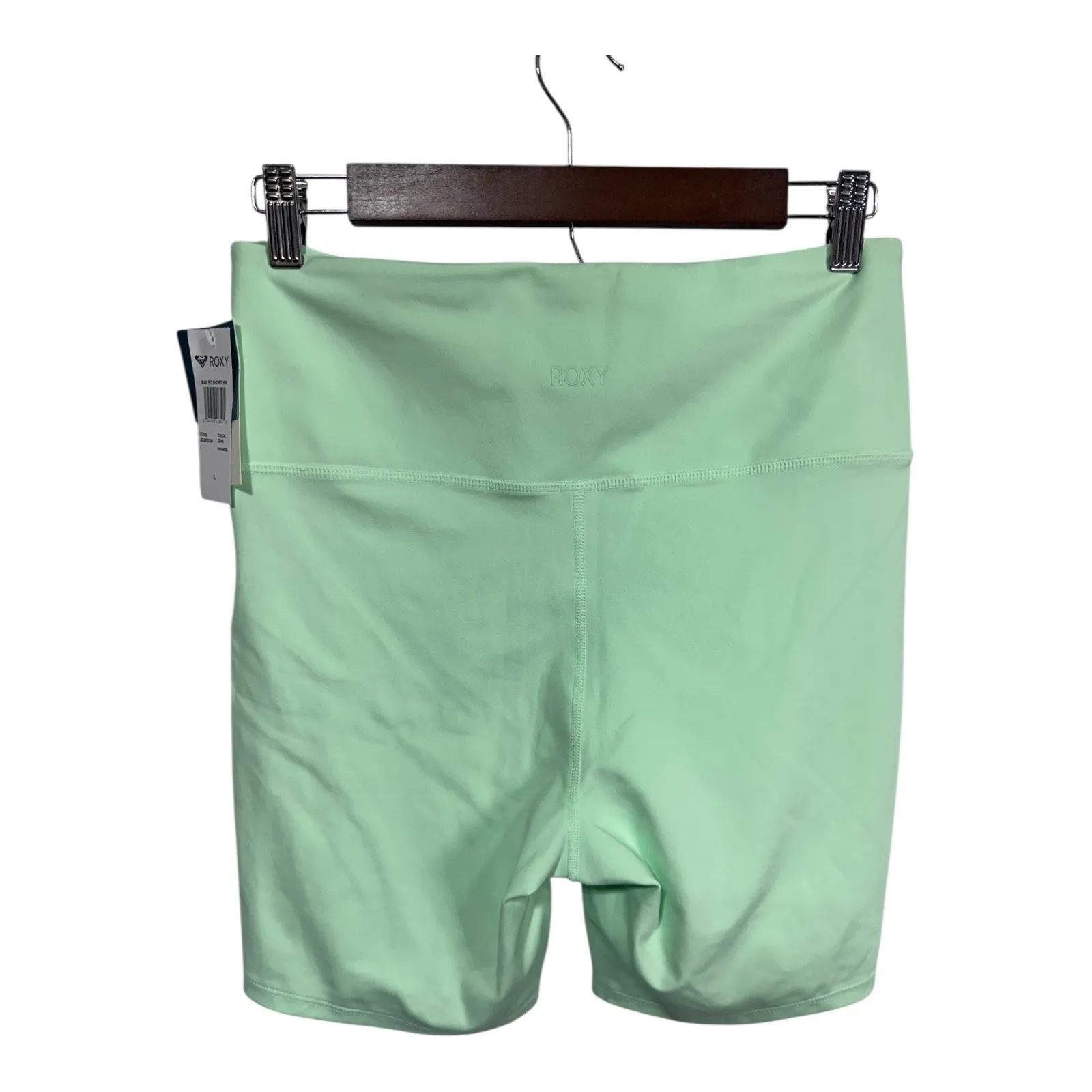 Roxy‎ Kaileo High Waist Biker Shorts Mint Green Activewear Stretch Women's Large - Image 3