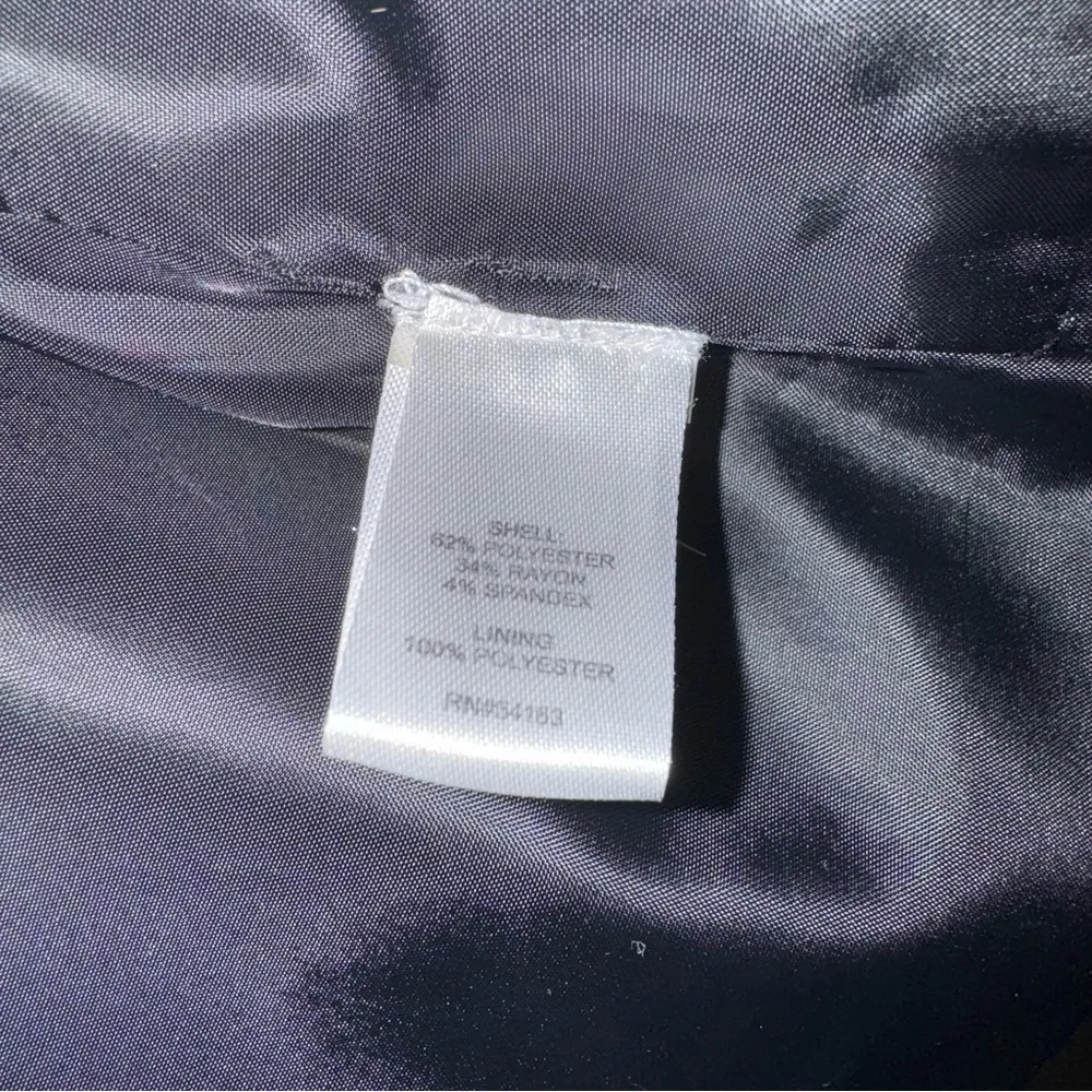 Calvin Klein‎ Cropped Black and White Hatch Mark Notch Collar Blazer size 4 - Image 5