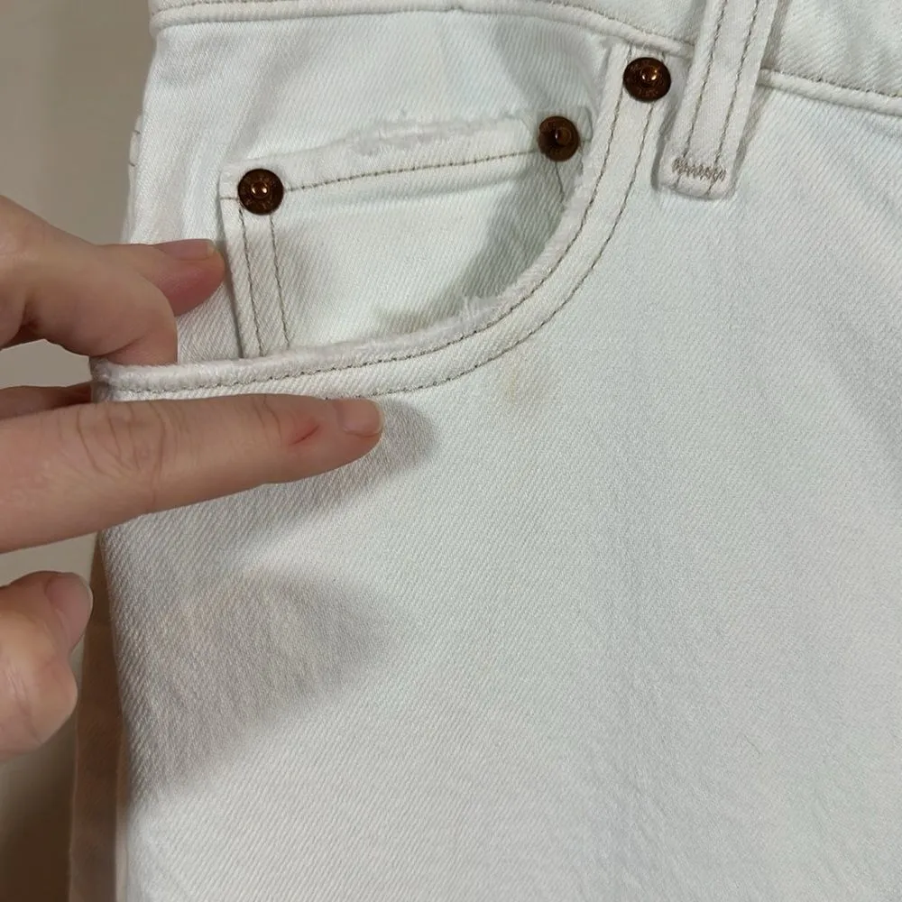 Abercrombie Simone High Rise Women White Distressed Jeans Denim Size 29 / 8R - Image 6