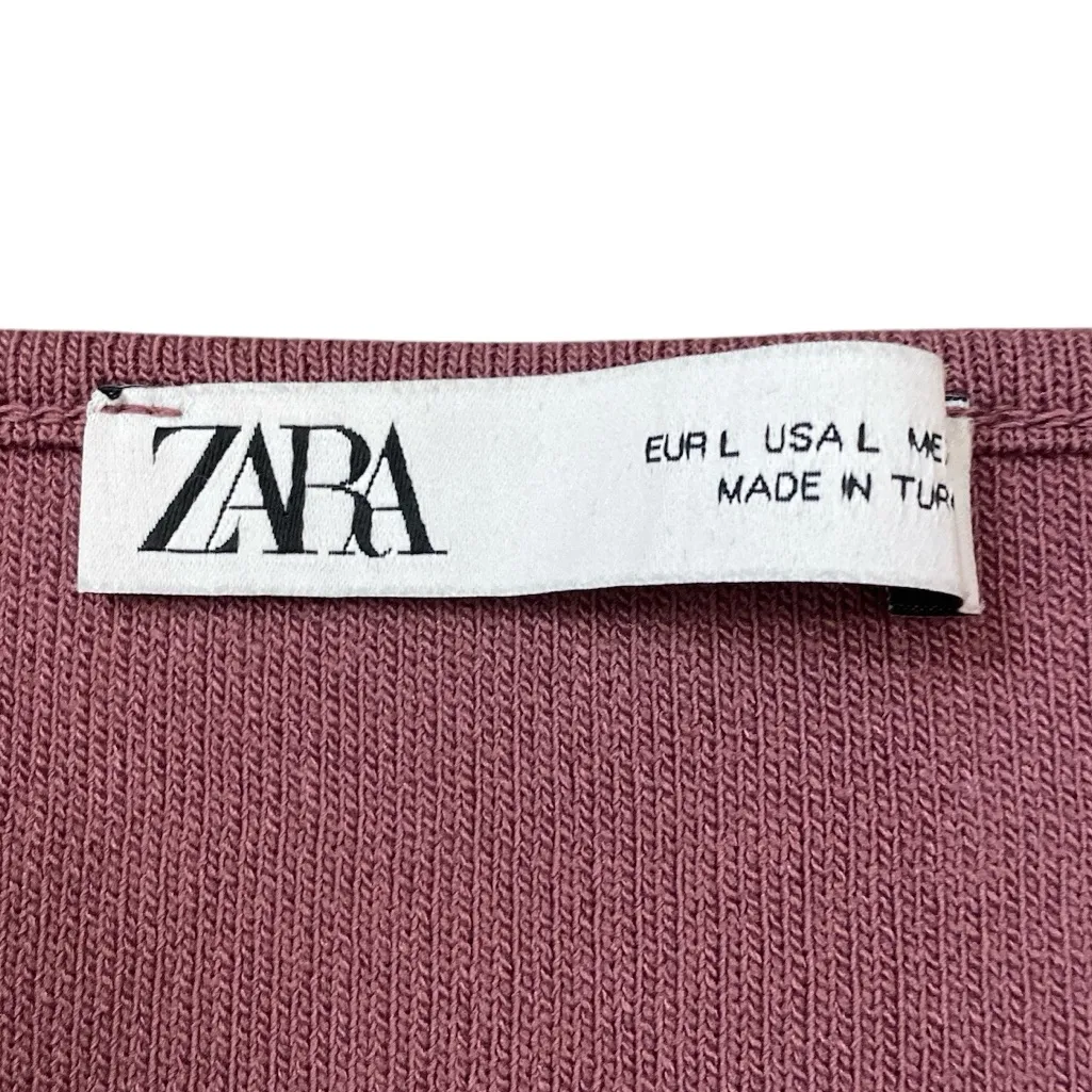 Zara Mauve Sleeveless Pullover Square Neck Stretch Corset Crop Top - Image 3