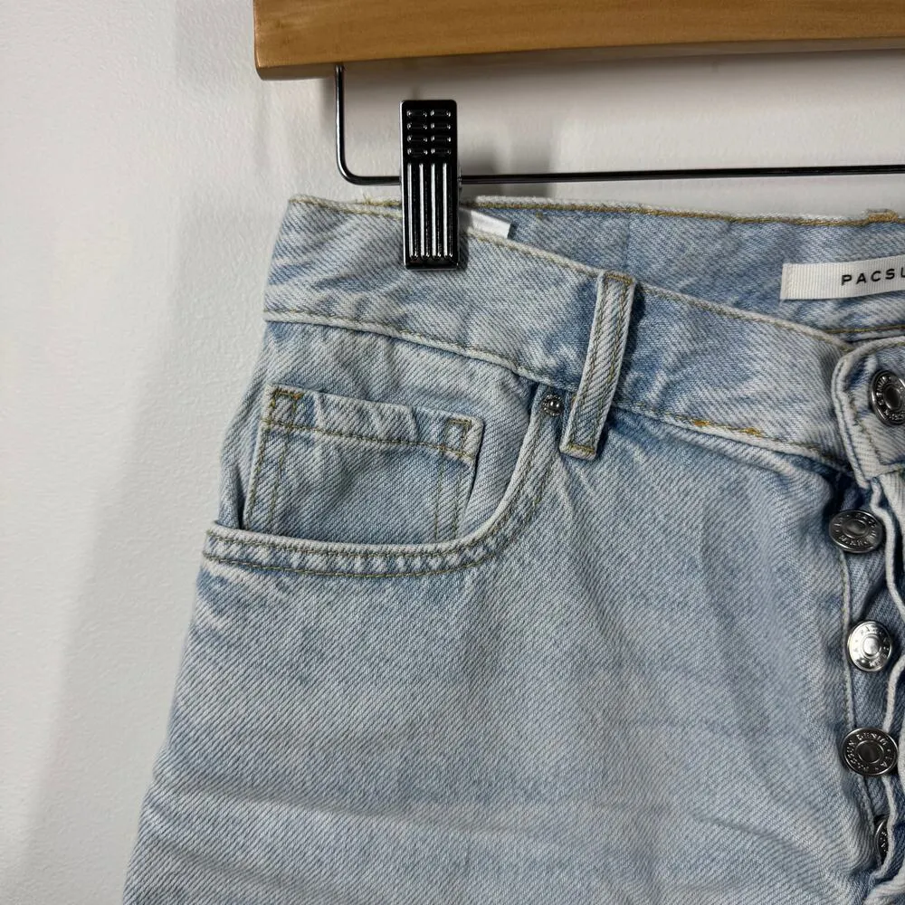 PacSun Denim Shorts Women 28 Blue Vintage High Rise Cut Off Spring Light Wash - Image 4