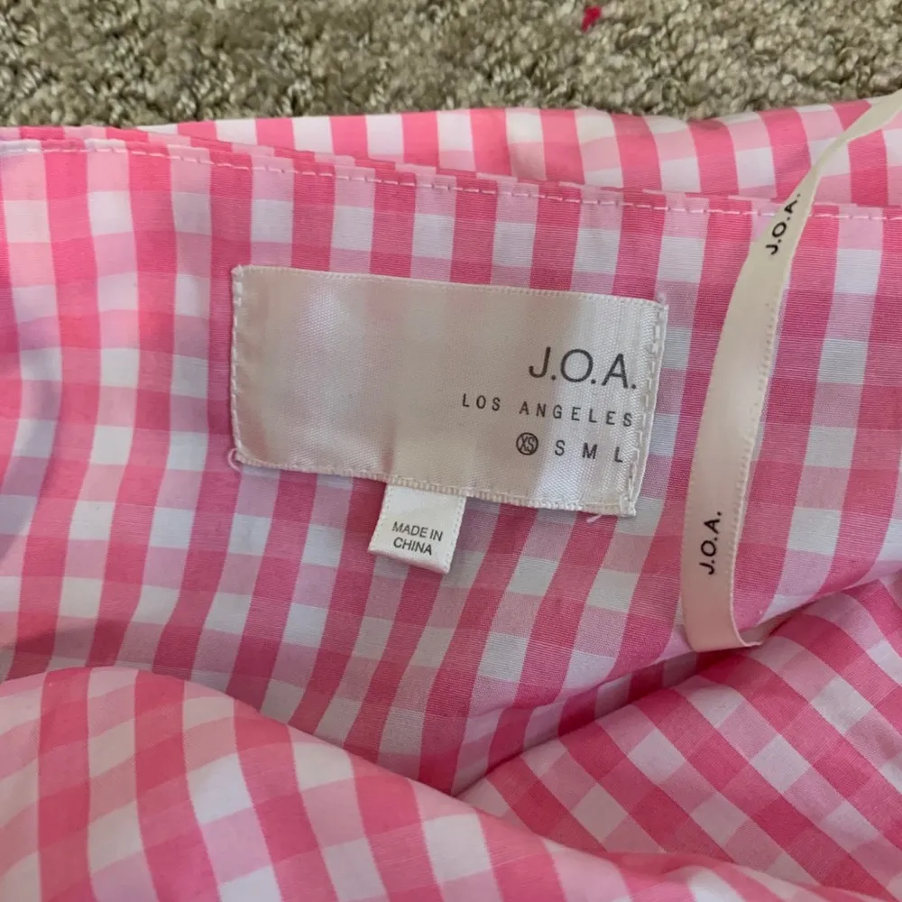 J.O.A. Pink gingham blouse - Image 4