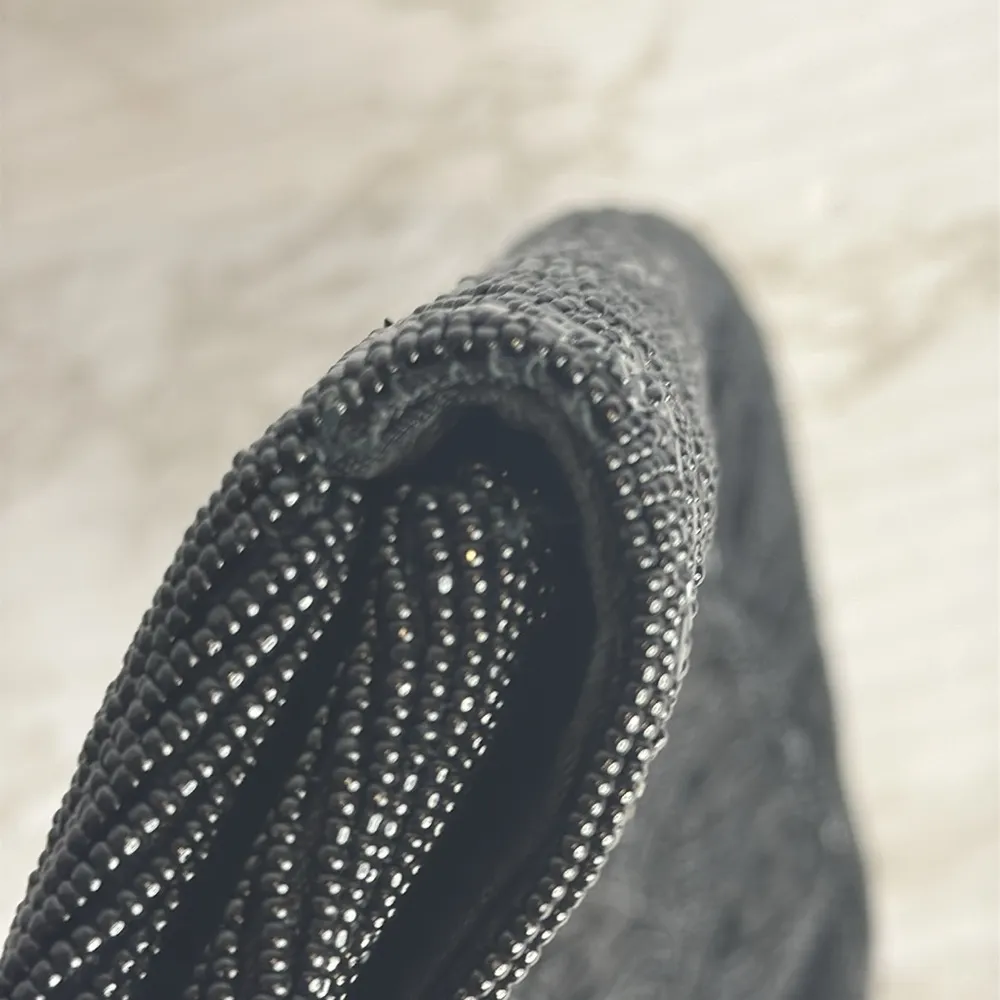 Vtg Fuji bag Elegant Black hand Beaded Clutch bag glam cute luxury - Image 5