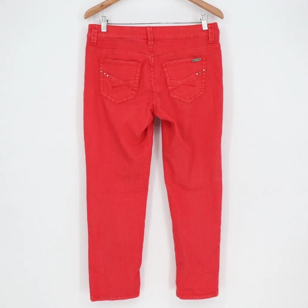 Chicos So Slimming Red Ankle Crop Jeans Pants Size 4 - Image 5