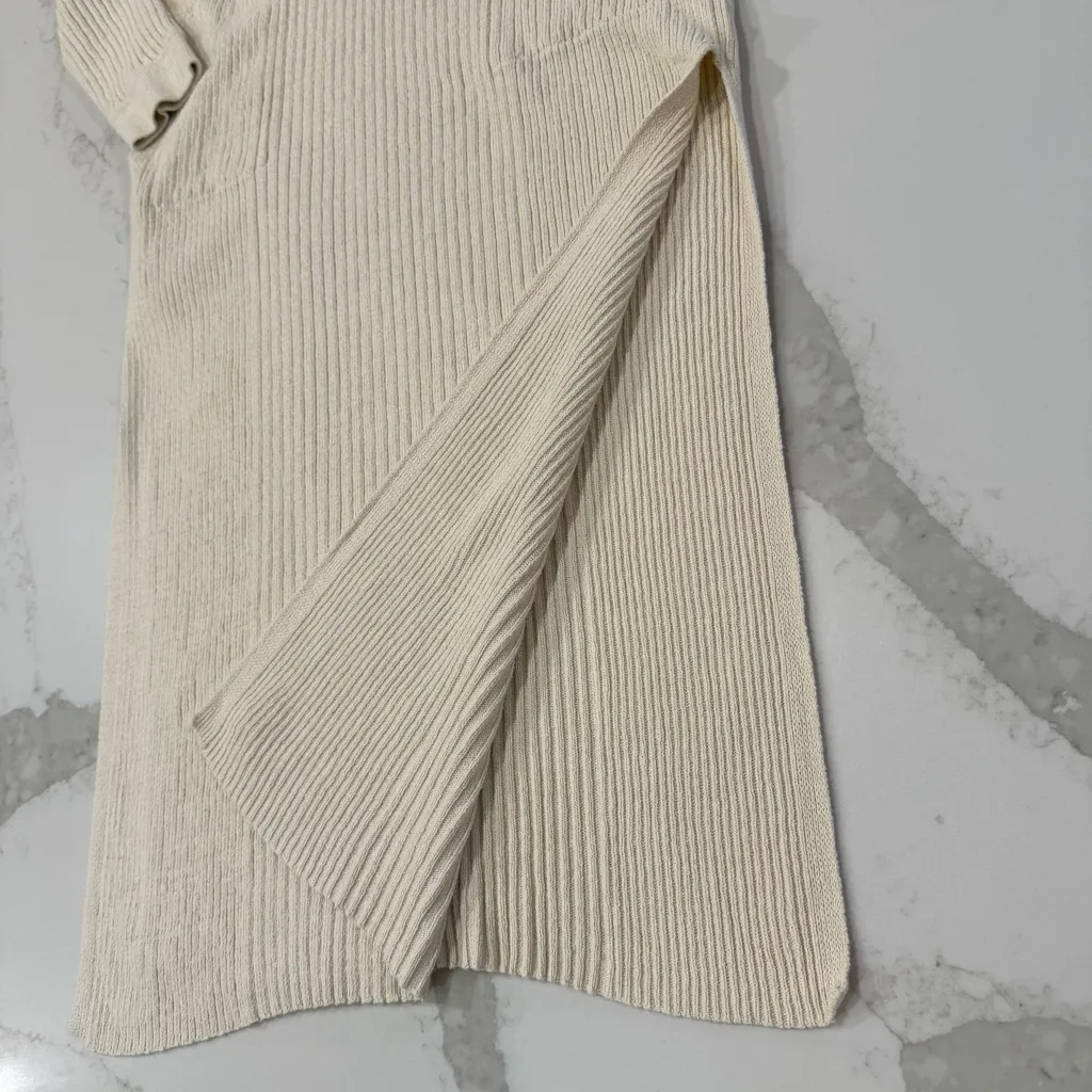 Free People Beach Free Fall Knit Sweater Henley Maxi Dress Women’s Small Oatmeal - Image 6