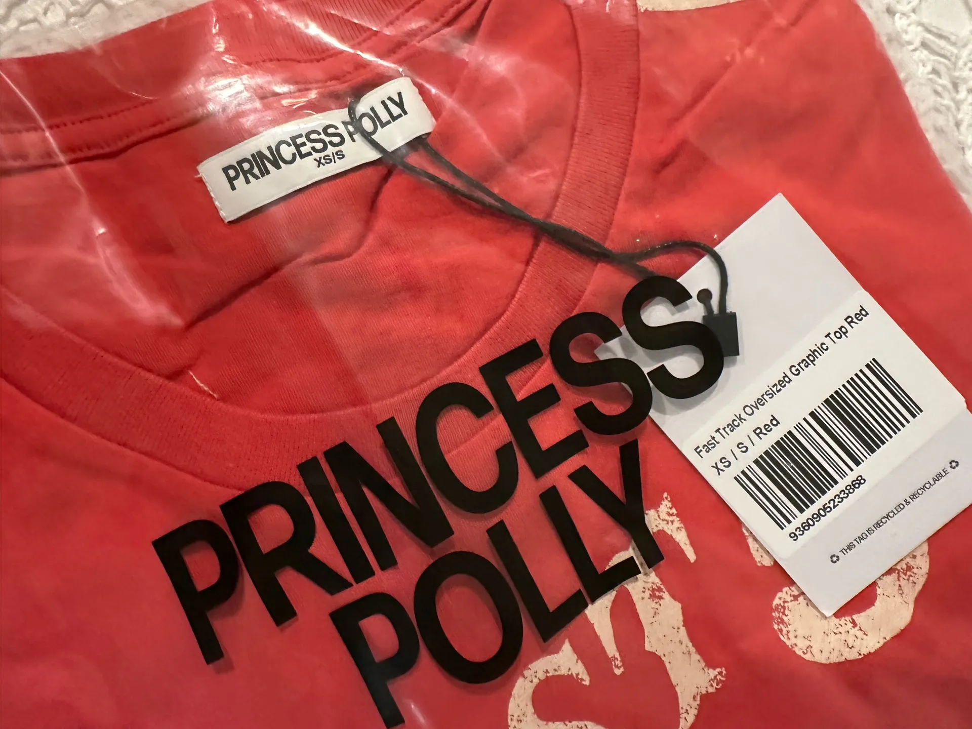 Princess Polly Fast Track Oversized Graphic Tee Red - Image 3