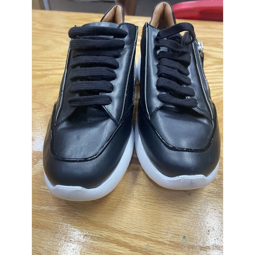 Aquatalia Sneakers Womens 9.5 Black Leather Low Top Extralight Athletic Shoes S8 - Image 3