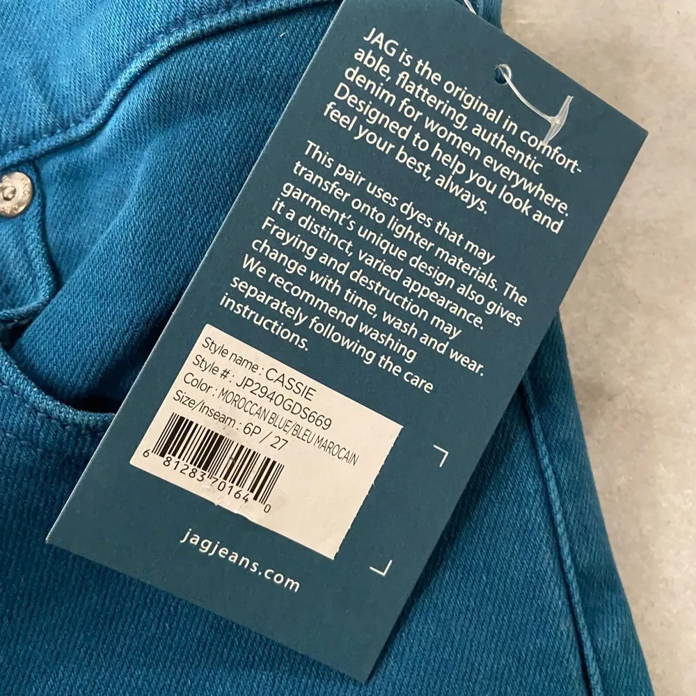 NWT JAG Size 6P Cassie Moroccan Blue Cassie Mid Rise Slim Fit Straight Leg Jeans - Image 13