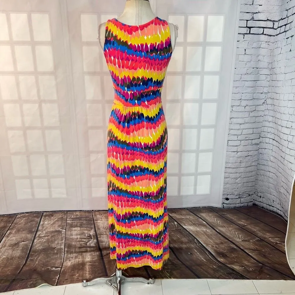 Boden sleeveless colorful print jersey maxi dress size 6 - Image 6