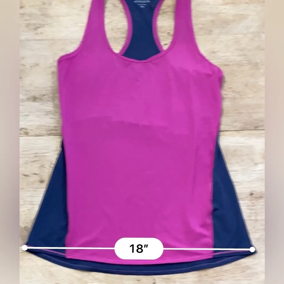 Athleta Women’s‎ XS Colorblock Chi Tank Extra Long in Berry Crush/Dress Blue - Image 9