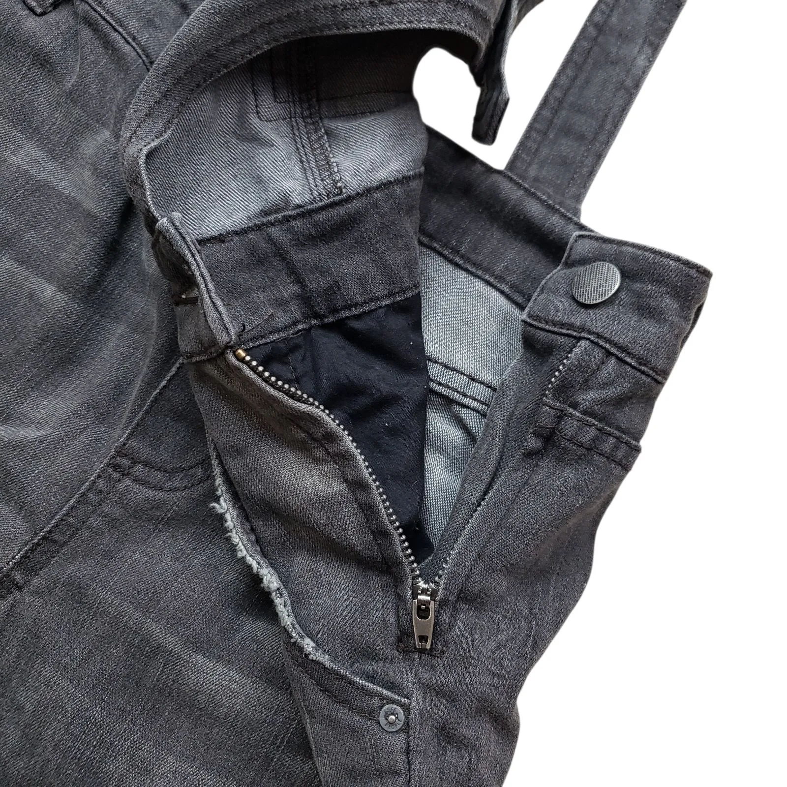 Free People Overalls Womens 26  Denim Gray Straight Casual Preppy - Image 6