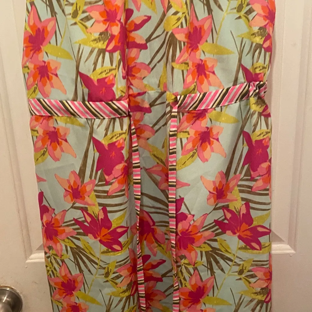 Merona Floral Midi Dress - Pink and Green - Image 6