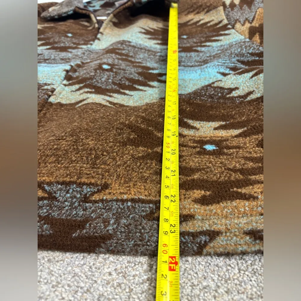 Vtg Black Mountain Outdoor Full Zip Aztec Fleece Jacket USA Made Women’s 2XL Brown Size 2X - Image 8