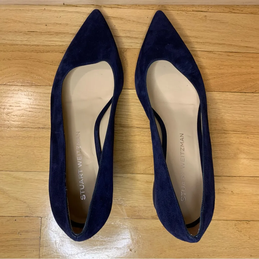 Stuart Weitzman Blue Velvet Pumps - Size 9.5 - Image 5