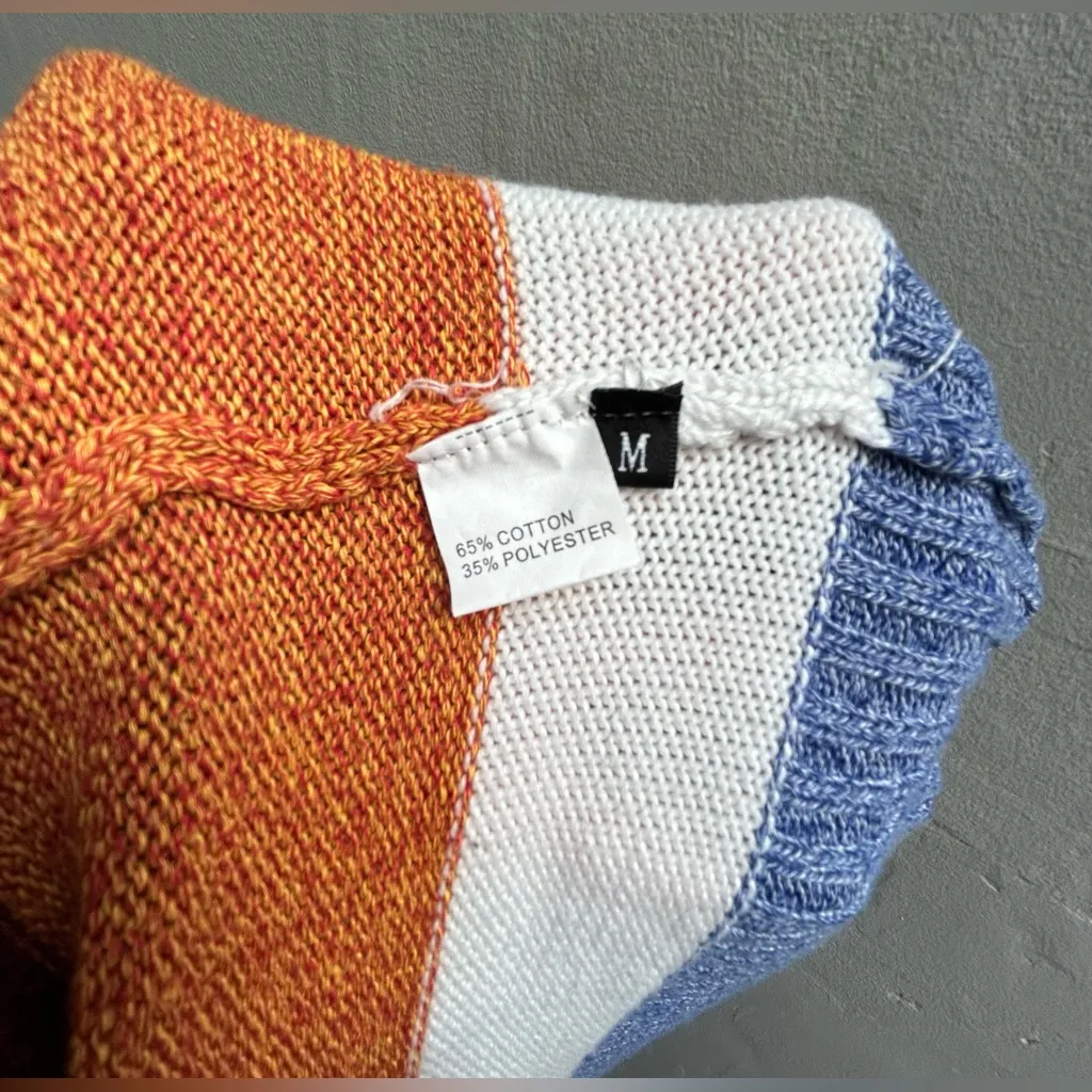 No brand Striped Open Cardigan size M Orange Size M - Image 5