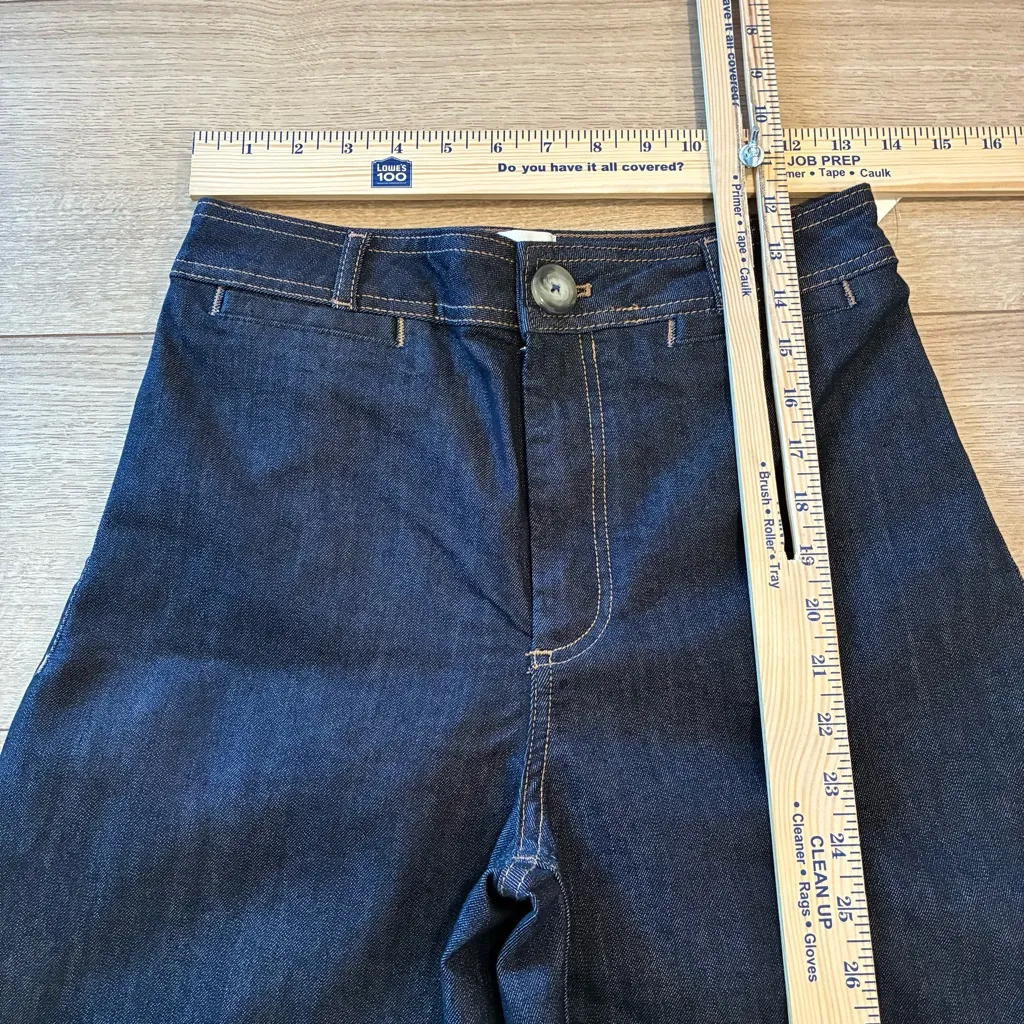 NWT Maeve The Ettie High Rise Crop Wide Leg Jeans Dark Rinse Wash Size 29 - Image 6