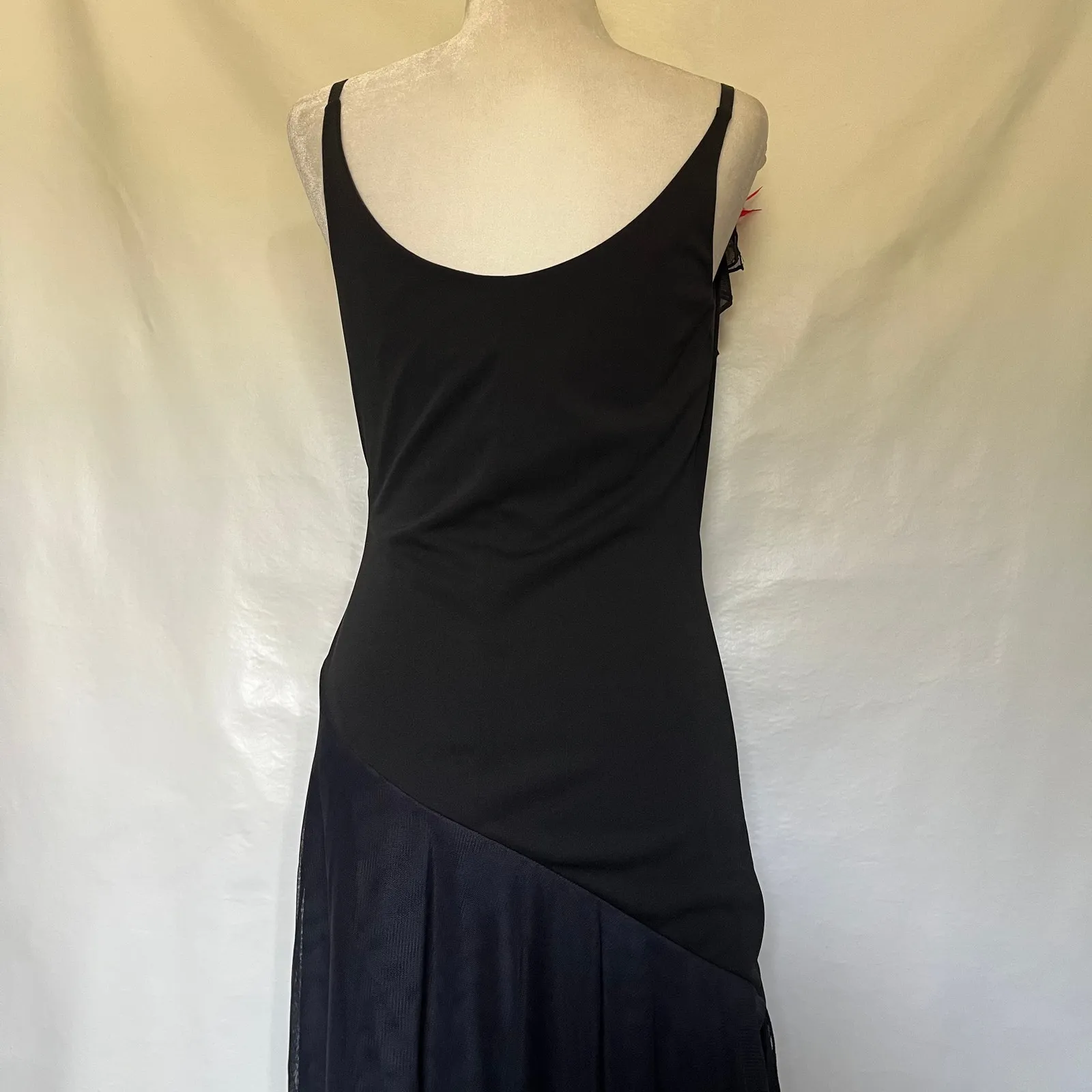 Vtg Y2K Alfred Angelo Asymmetric Hem Dress Sz 8 Ruffle Whimsigoth Floral HoCo - Image 5