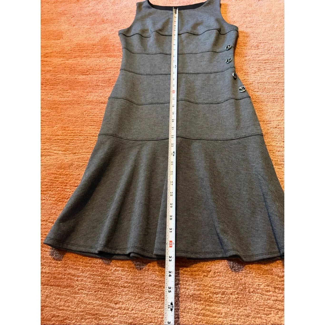 Enfocus Studio Women Sleeveless Fit Flare Dress Gray Size 6 - Image 5