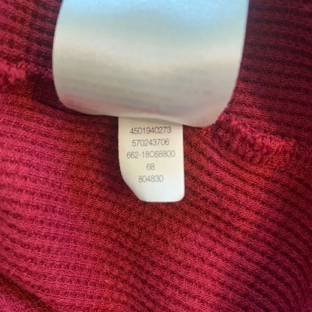 Chico's Zenergy Burgundy Waffle Knit Cardigan Hoodie 2P Open Front Pockets Artsy - Image 6