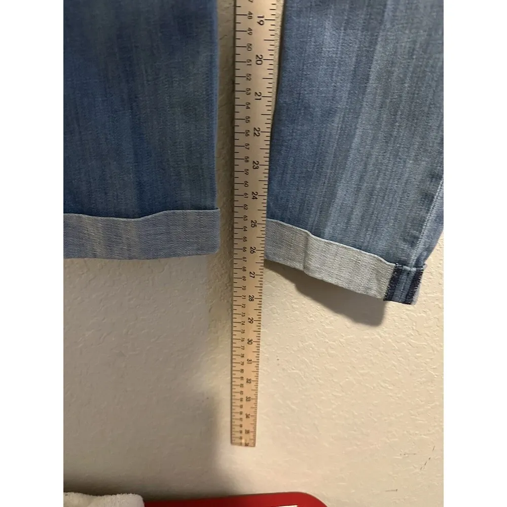 WOMENS HUDSON TRIANGLE FLAP POCKET LT WASH LOW RISE FLARE JEANS Y2K STRETCH‎ 27 - Image 7