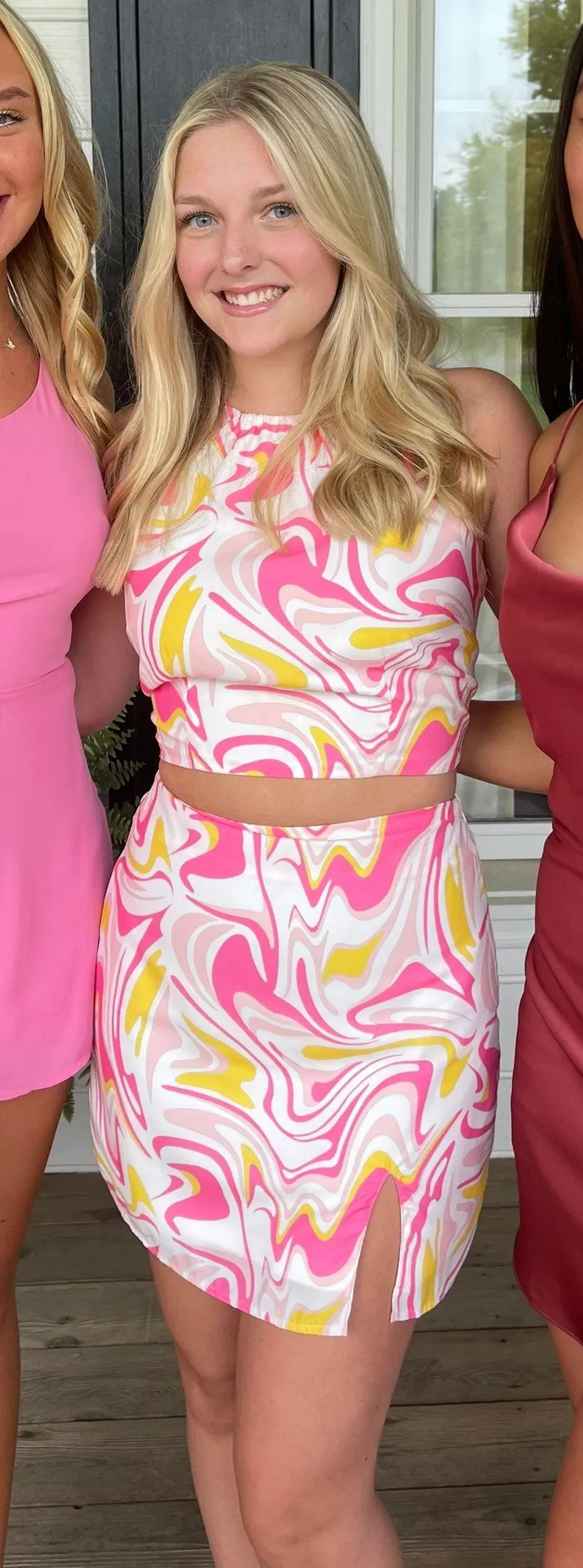 pink And Yellow Swirl Skirt Set Multiple - Image 5
