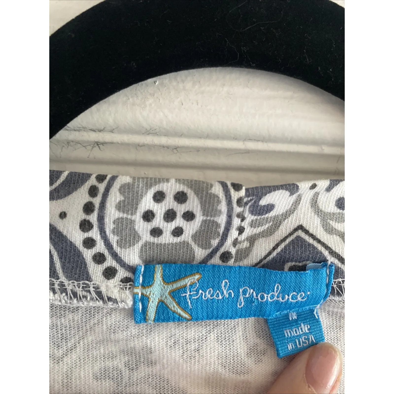 Fresh Produce Women's Medium Gray Floral Open Cardigan Sweater Cottage Travel - Image 4