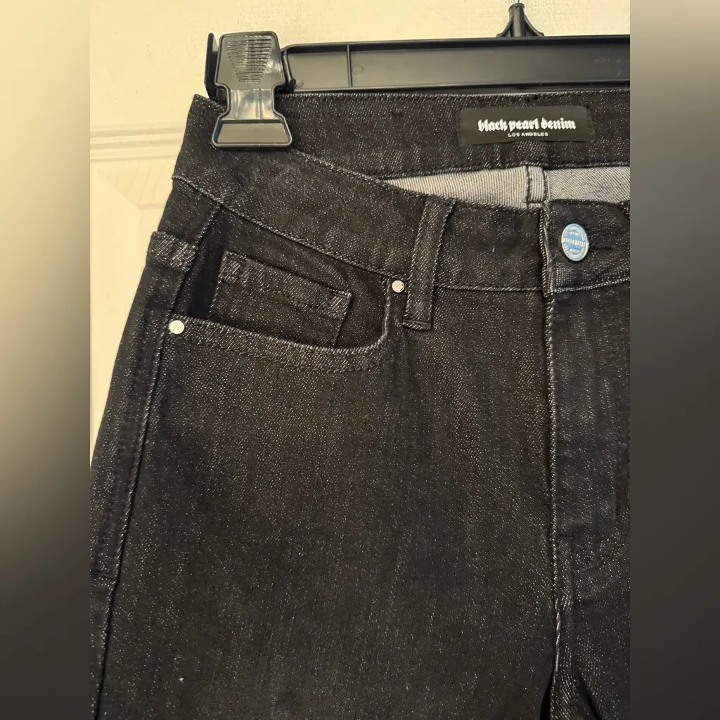 Black Pearl Denim Los Angeles Women’s Black Denim Bermuda Cotton Shorts Size 3 - Image 9