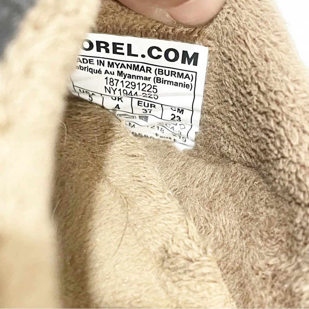 Sorel Slippers Women’s Size 5 Gray Falcon Ridge II Suede Faux Fur Lining Slip On - Image 5