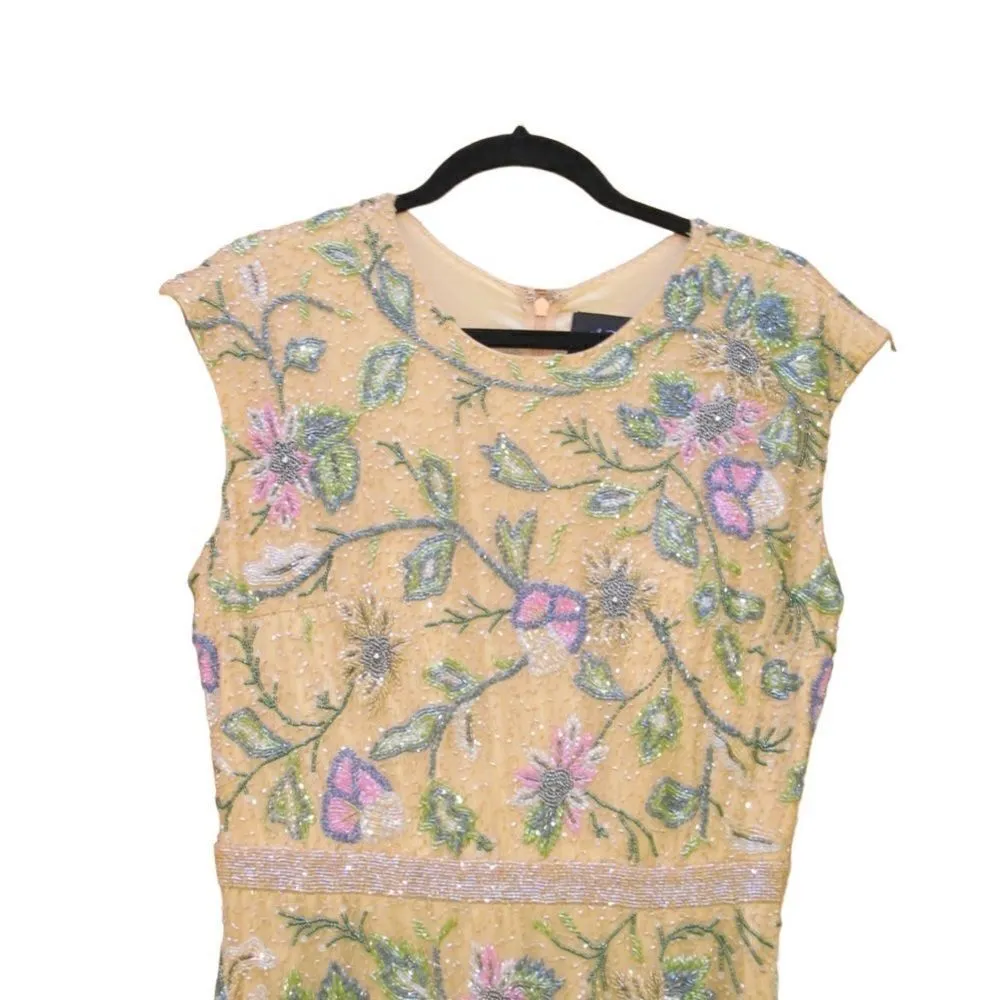 Mac Duggal 5229 Womens FLORAL BEADED CAP SLEEVE EVENING GOWN - Image 9