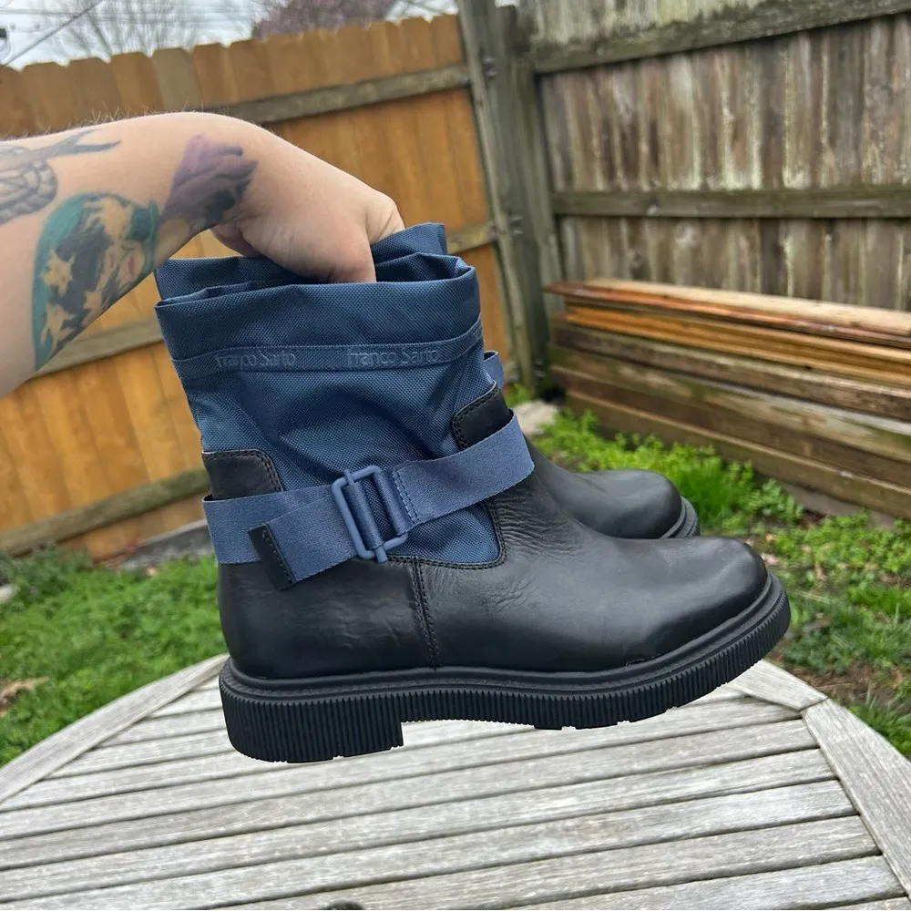 Franco Sarto‎ Jan Snow Boot Black & blue Waterproof All-Weather Lug Sole size 10 - Image 9