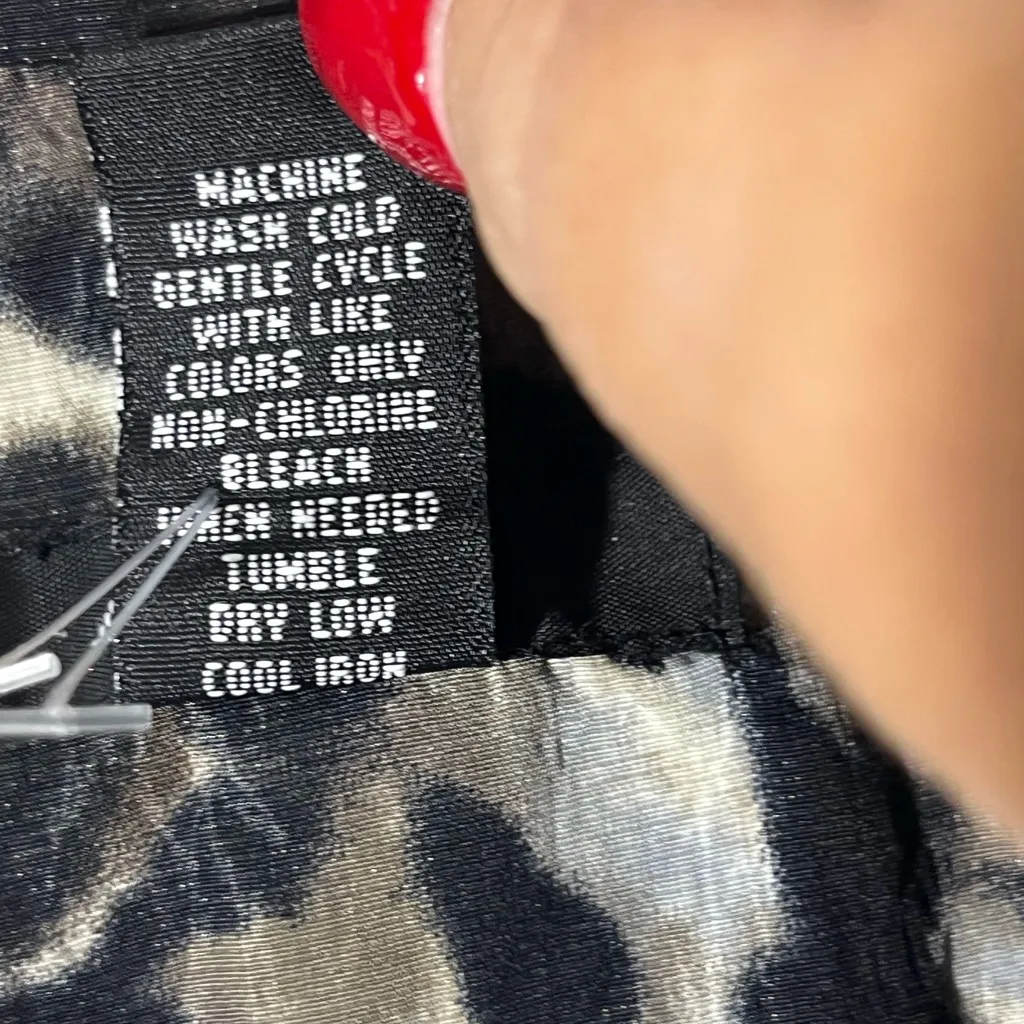 ALFANI Leopard Print Ladies Rain Jacket Elastic Waist Zip Snap‎ Close XL NEW - Image 9