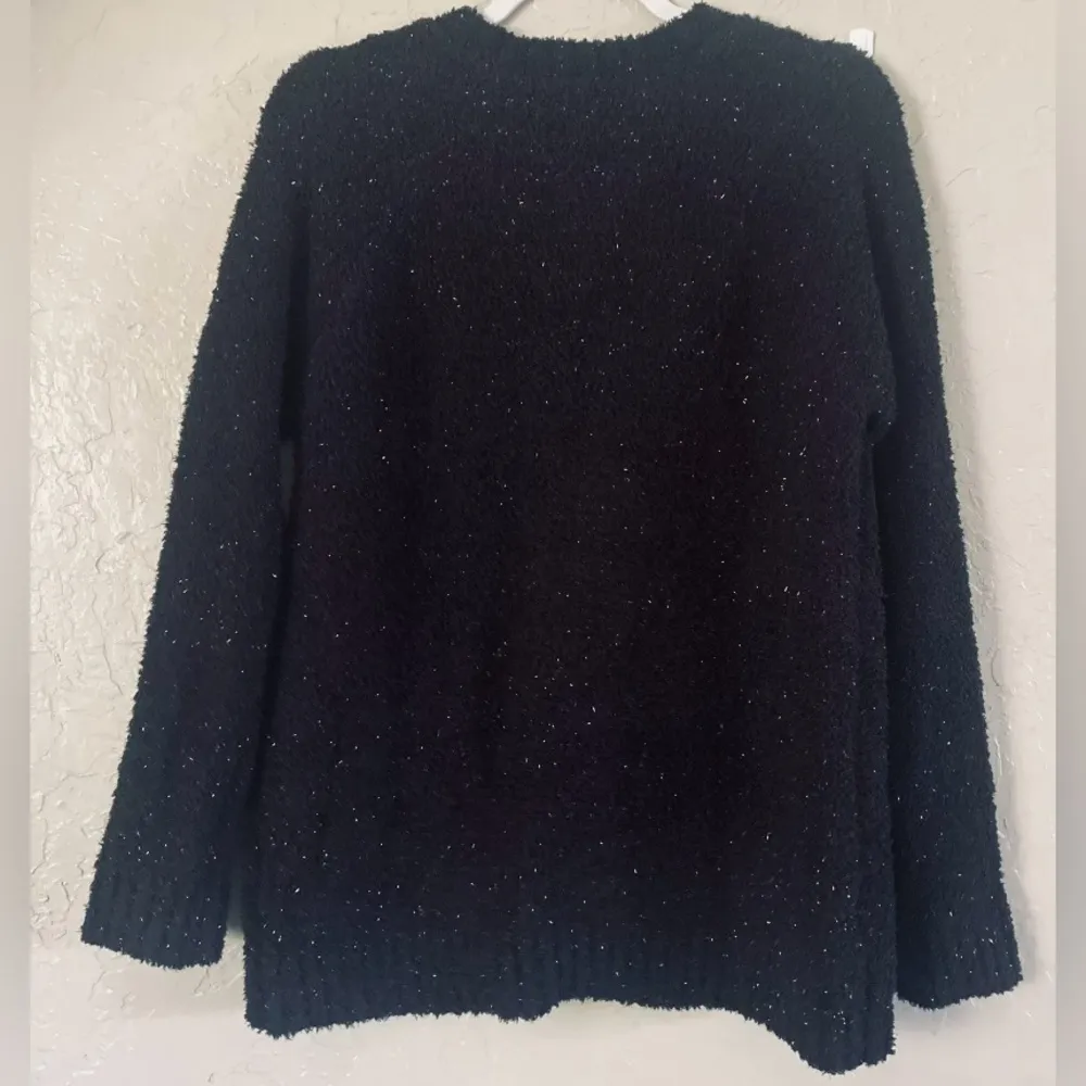 Happy Halloween Poof Skull Spiderweb Sequin Halloween Party Sweater Size M Black Size M - Image 9