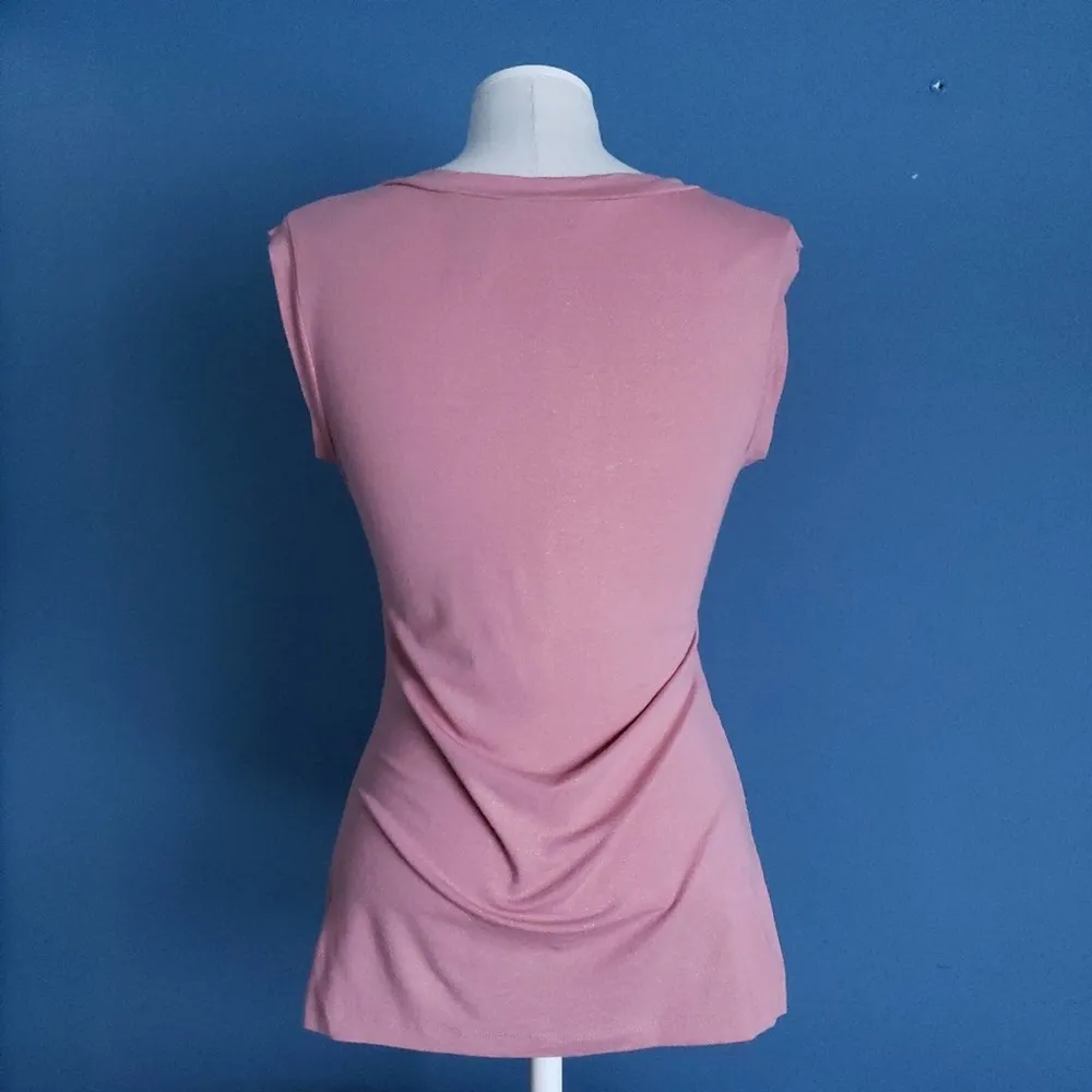 New York & Company V-Neck Ruched Shell - Image 5