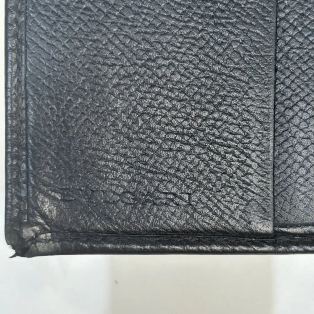 Bvlgari bifold Square Black Leather Wallet. - Image 10