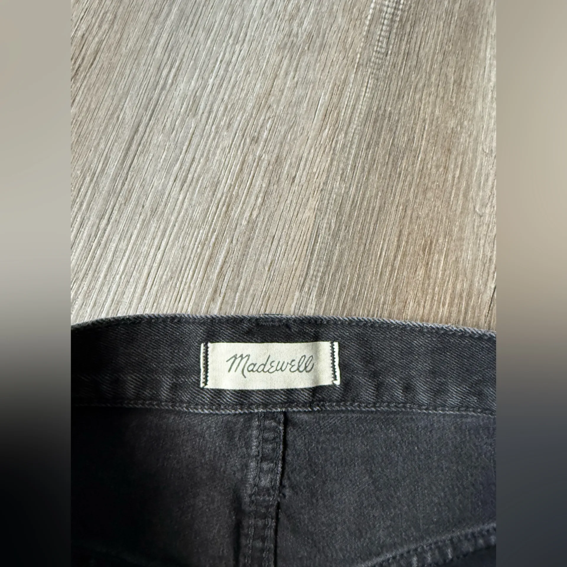 Madewell Rigid Denim A Line Skirt Mini Skirt Black Gray Size 26 - Image 3