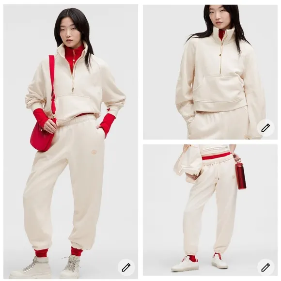1/2 Zip Scuba/Oversized Scuba Joggers Lunar New Year Ivory XL/XXL NWT - Image 2