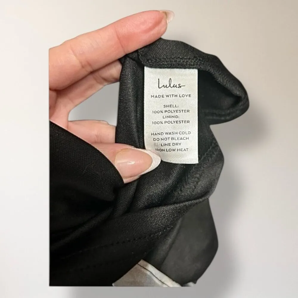 Lulus S Black White Floral Strapless Maxi Dress Bustier Organza Wedding Guest - Image 10