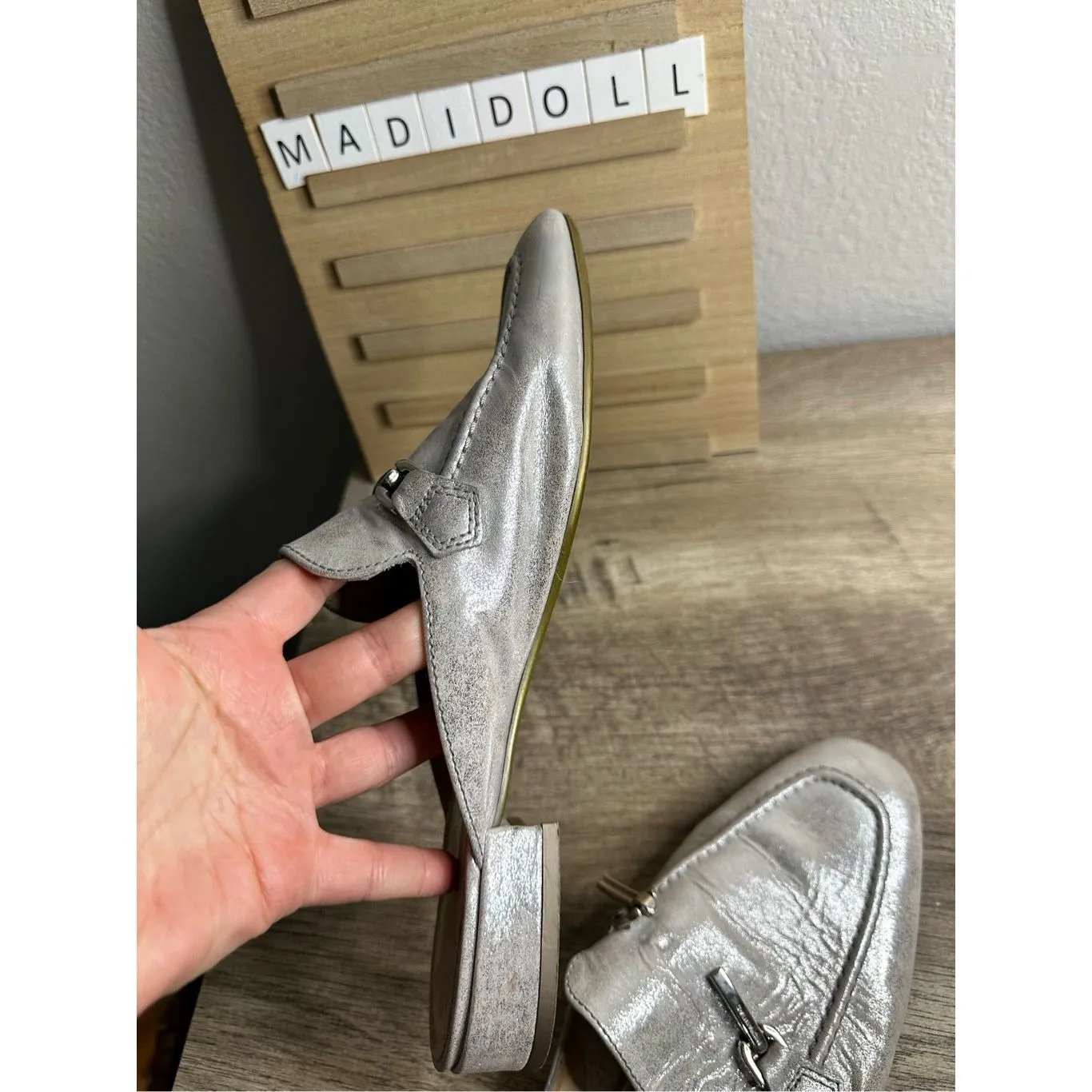 Hispanita’s Silver Women’s 41 Mules Shoes Flawed Size 9.5 - Image 7