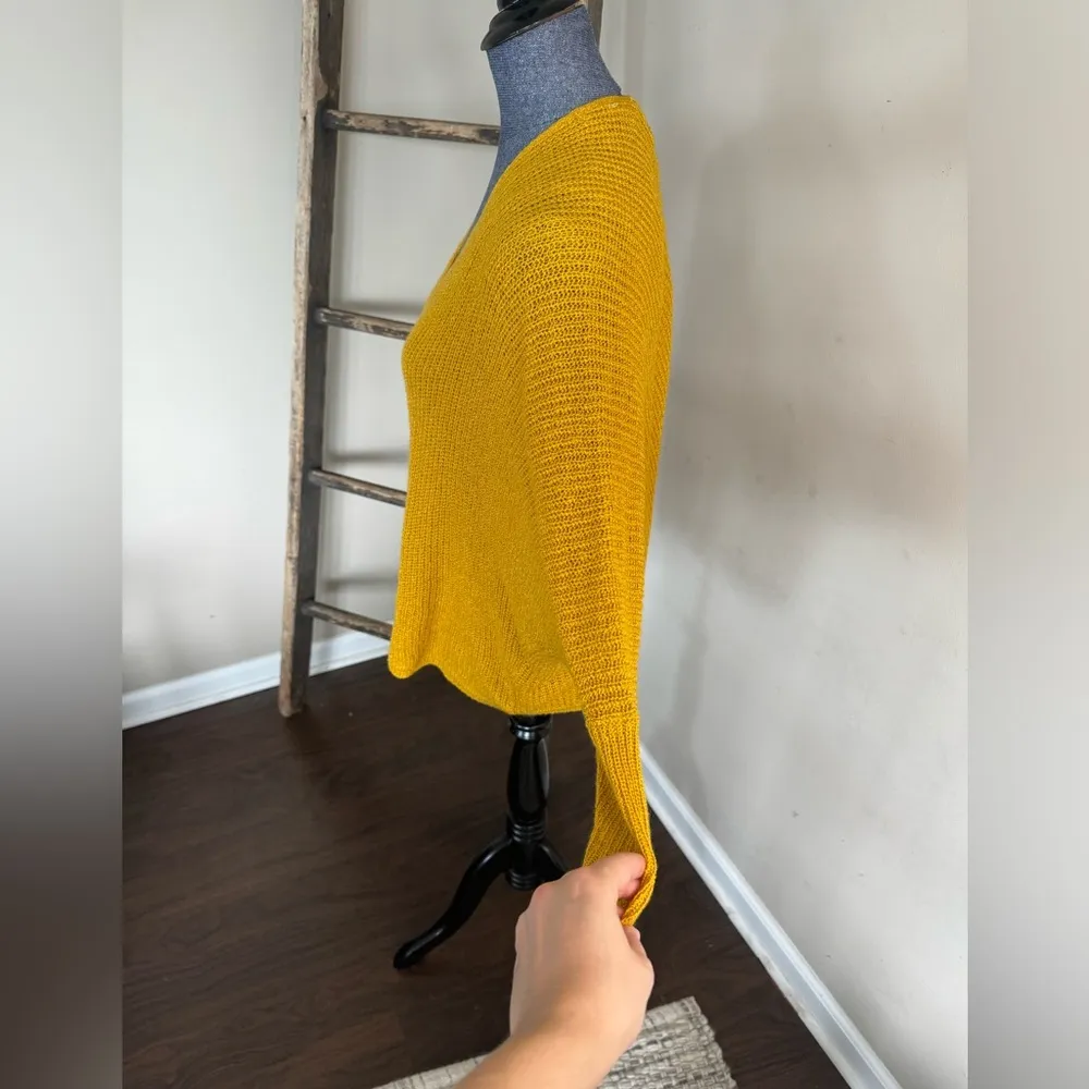 Mine Dolman Sleeve Open Front Knit Cardigan Size M Yellow Size M - Image 5