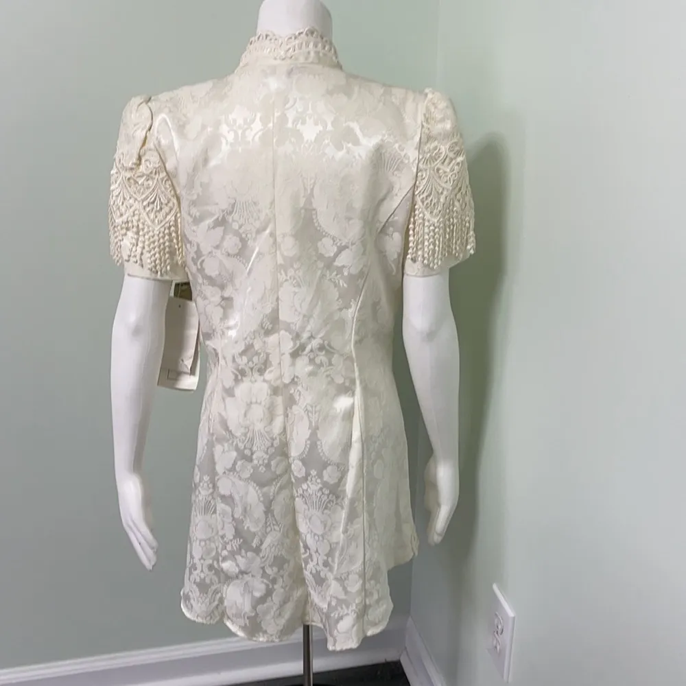 VINTAGE SCOTT MCCLINTOCK CREAM FRINGE BLAZER NEW SIZE 12 - Image 5