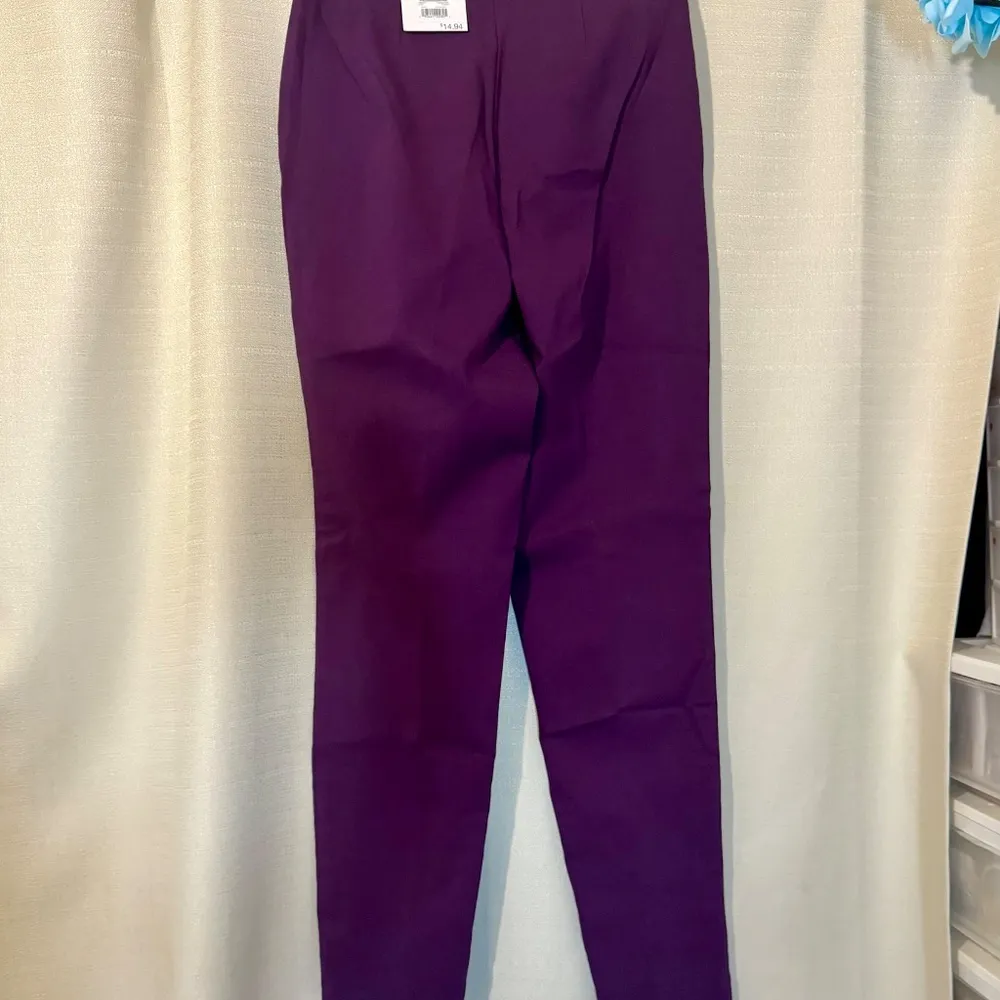 Millennium Skinny Crop Side Zipper Stretch Womens Pants Purple Size 4 NEW - Image 6