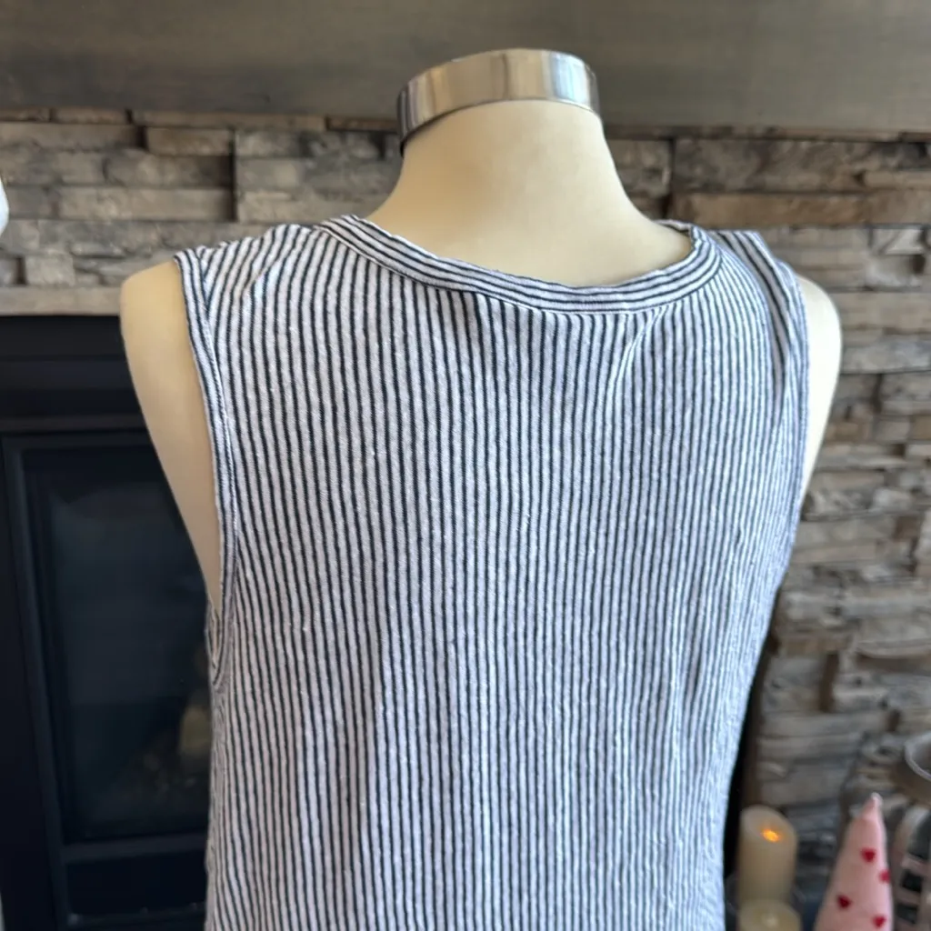 Rachel Zoe linen button tie front sleeveless top - Image 4