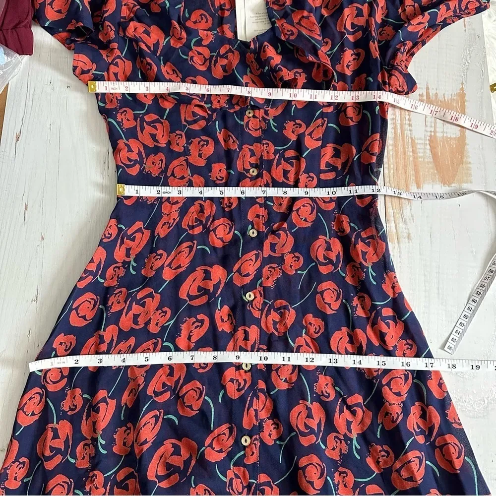 Christy Dawn The Daisy Midi Dark Floral Dress in Rose Bloom Size XS - Image 12